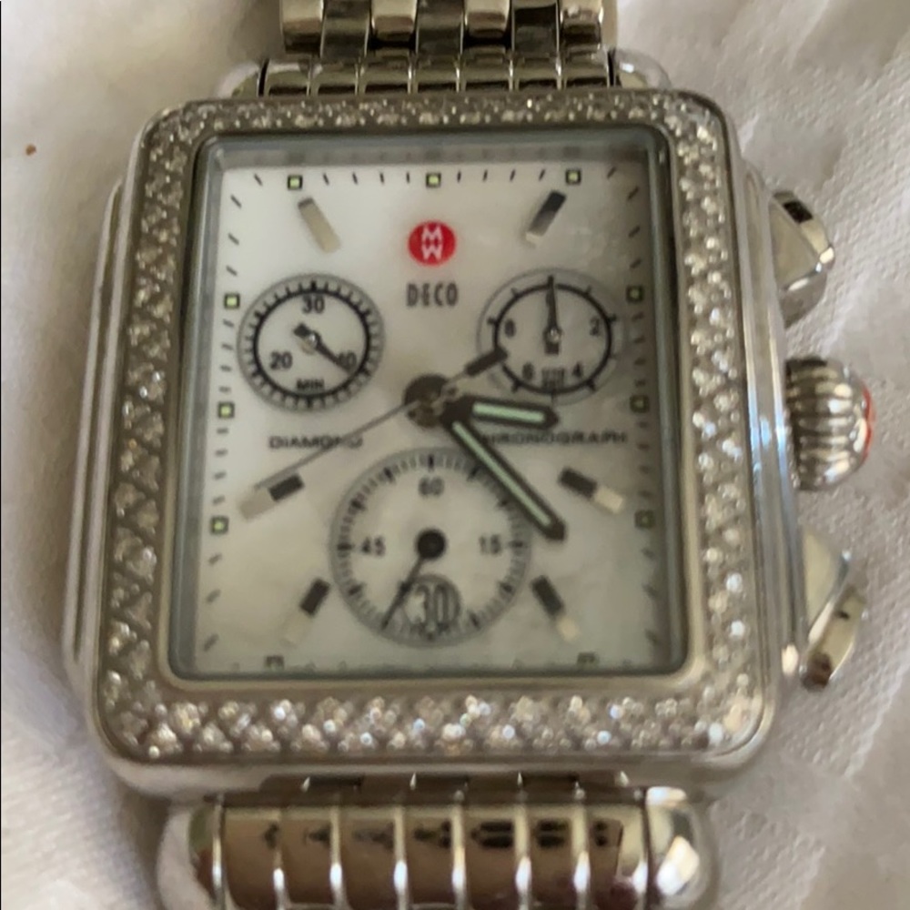 Michele Brand Watch diamonds XL face! Authentic